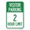 Signmission Visitor Parking Sign Visitor Parking 2 H Heavy-Gauge Aluminum Sign, 12" x 18", A-1218-22729 A-1218-22729 - alternate 1